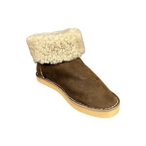 Paola Martini Women EU 38 US 8 Dark Brown Suede Shearling Boot Italian BRAND NEW